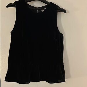 Elegant Black Velvet Peplum Top